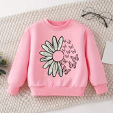 Flowers Pink Fleece Sweatshirt